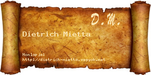 Dietrich Mietta névjegykártya